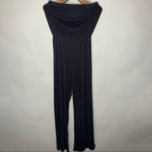 Grey Jersey Strapless Jumpsuit Sz Small Casual Beach - Picture 7 of 10